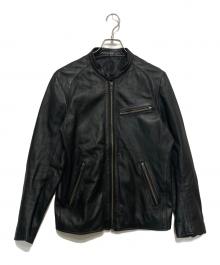 THE SHOP TK（ザショップティーケー）の古着「シープレザーシングルライダースジャケット」｜ブラック