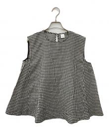 KAGURE（カグレ）の古着「コットンリネンフレアブラウス」｜ブラック