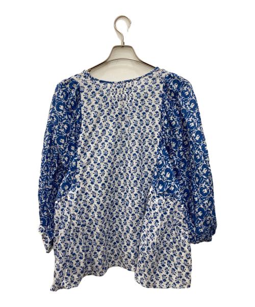 ne quittez pas（ヌキテパ）ne quittez pas (ヌキテパ) 総柄ブラウス ブルー サイズ:Mの古着・服飾アイテム