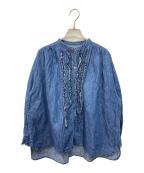 nest Robeネストローブ）の古着「ダンガリーフリルシャツ」｜インディゴ
