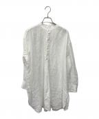 KAGUREカグレ）の古着「リネンチュニックシャツ」｜ホワイト