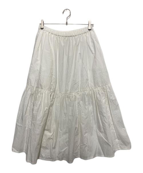 journal standard luxe（ジャーナルスタンダード ラックス）JOURNAL STANDARD LUXE (ジャーナルスタンダード ラックス) タイプライター キリカエギャザースカート ホワイト サイズ:FREEの古着・服飾アイテム