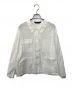 mizuiro-indミズイロインド）の古着「シアーミリタリーシャツ」｜ホワイト