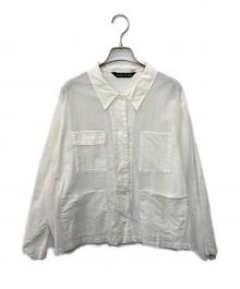 mizuiro-ind（ミズイロインド）の古着「シアーミリタリーシャツ」｜ホワイト