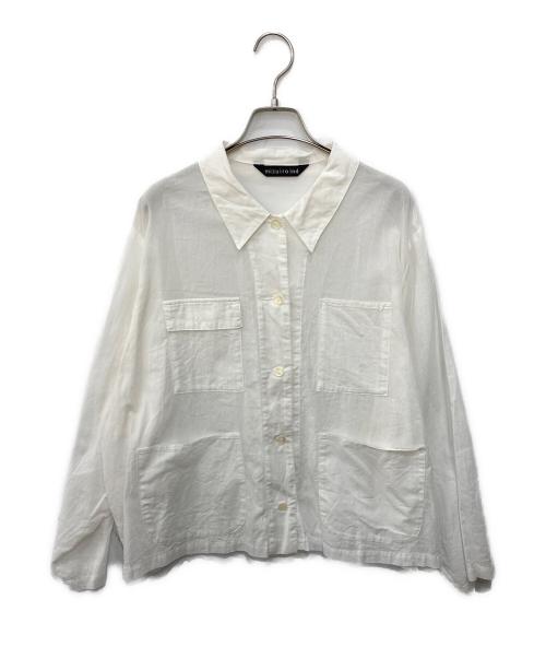 mizuiro-ind（ミズイロインド）mizuiro-ind (ミズイロインド) シアーミリタリーシャツ ホワイト サイズ:Mの古着・服飾アイテム