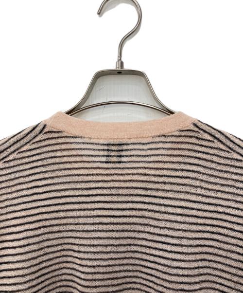 6(ROKU) BEAUTY&YOUTH（ロク ビューティーアンドユース）6(ROKU) BEAUTY&YOUTH (ロク ビューティーアンドユース) シアーボーダークルーネックプルオーバー ベージュ×ブラック サイズ:表記無しの古着・服飾アイテム