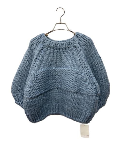 ETRE（エトレ）etre (エトレ) ブラッシュドハーフスリーブハンドニットプルオーバー ネイビー サイズ:FREE 未使用品の古着・服飾アイテム
