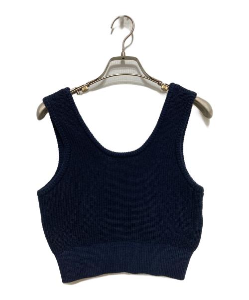CLANE（クラネ）CLANE (クラネ) BUSTIER SET KNIT CARDIGAN  ビスチェセット ネイビー サイズ:1の古着・服飾アイテム