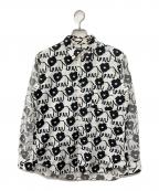 COMME des GARCONS HOMME DEUXコムデギャルソン オム ドゥ）の古着「総柄シャツ」｜ホワイト×ブラック