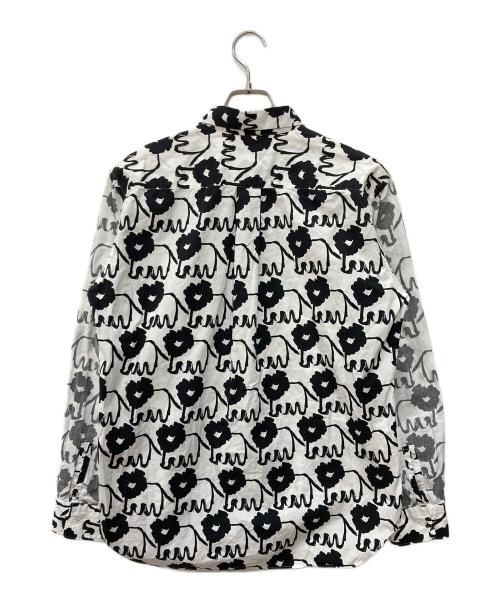 COMME des GARCONS HOMME DEUX（コムデギャルソン オム ドゥ）COMME des GARCONS HOMME DEUX (コムデギャルソン オム ドゥ) 総柄シャツ ホワイト×ブラック サイズ:Mの古着・服飾アイテム