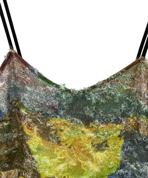 Ameri（アメリ）AMERI (アメリ) MEDI RACHEL FLUFFY ART CAMISOLE ベージュ サイズ:Mの古着・服飾アイテム