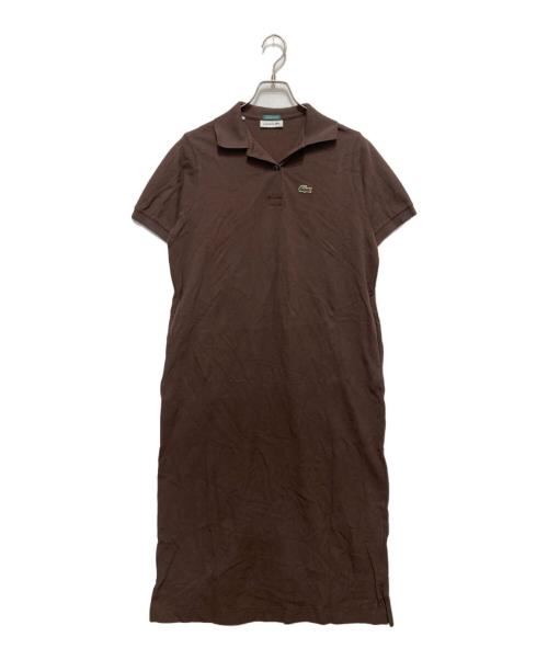 LACOSTE（ラコステ）LACOSTE (ラコステ) 鹿の子マキシワンピース ブラウン サイズ:SIZE Sの古着・服飾アイテム