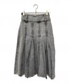 RAY BEAMSレイ ビームス）の古着「デニム タック ミディアム スカート」｜グレー