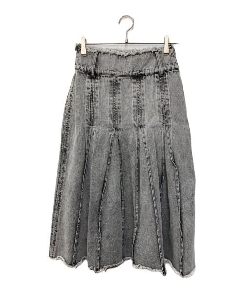RAY BEAMS（レイ ビームス）RAY BEAMS (レイ ビームス) デニム タック ミディアム スカート グレーの古着・服飾アイテム