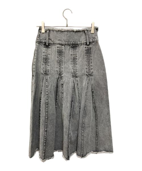 RAY BEAMS（レイ ビームス）RAY BEAMS (レイ ビームス) デニム タック ミディアム スカート グレーの古着・服飾アイテム