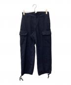 COMME des GARCONSコムデギャルソン）の古着「縮絨ピンストライプカーゴパンツ」｜ネイビー