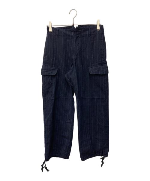 COMME des GARCONS（コムデギャルソン）COMME des GARCONS (コムデギャルソン) 縮絨ピンストライプカーゴパンツ ネイビー サイズ:Sの古着・服飾アイテム