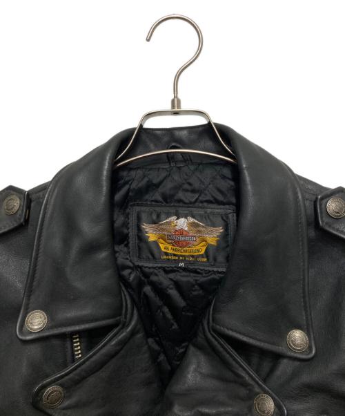 HARLEY-DAVIDSON（ハーレーダビッドソン）HARLEY-DAVIDSON (ハーレーダビッドソン) ダブルライダースジャケット ブラック サイズ:Mの古着・服飾アイテム