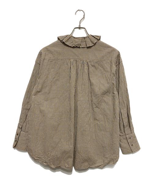 THE SHINZONE（ザ シンゾーン）THE SHINZONE (ザ シンゾーン) RUFFLED BLOUSE ラッフルド ブラウス ブラウン サイズ:SIZE 34の古着・服飾アイテム