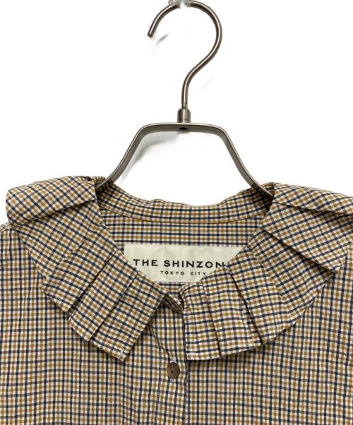 THE SHINZONE（ザ シンゾーン）THE SHINZONE (ザ シンゾーン) RUFFLED BLOUSE ラッフルド ブラウス ブラウン サイズ:SIZE 34の古着・服飾アイテム