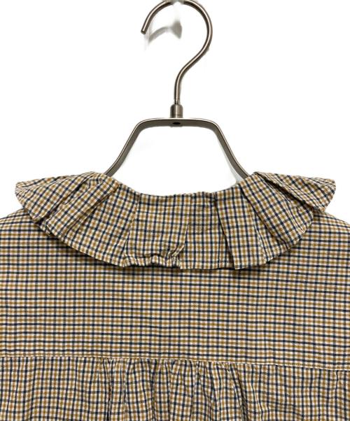 THE SHINZONE（ザ シンゾーン）THE SHINZONE (ザ シンゾーン) RUFFLED BLOUSE ラッフルド ブラウス ブラウン サイズ:SIZE 34の古着・服飾アイテム