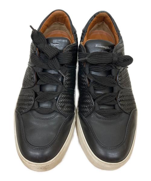 ERMENEGILDO ZEGNA（エルメネジルド・ゼニア）Ermenegildo Zegna (エルメネジルド・ゼニア) ペッレテスータ スニーカー ブラック サイズ:9の古着・服飾アイテム