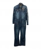 VANSONバンソン）の古着「刺繍デニムオールインワン」｜インディゴ