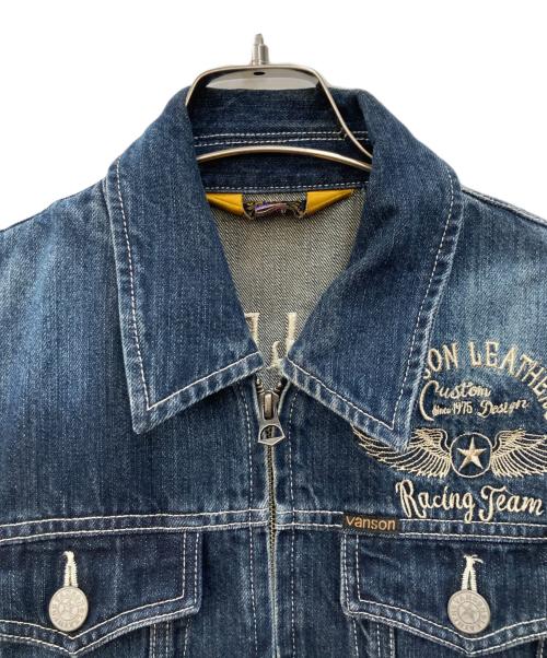 VANSON（バンソン）VANSON (バンソン) 刺繍デニムオールインワン インディゴ サイズ:Mの古着・服飾アイテム
