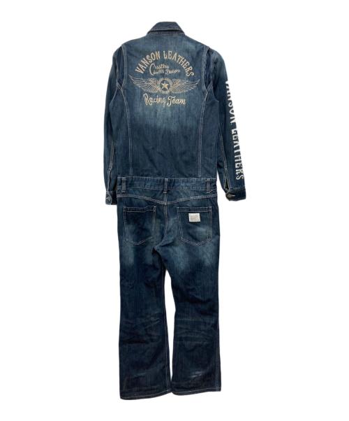 VANSON（バンソン）VANSON (バンソン) 刺繍デニムオールインワン インディゴ サイズ:Mの古着・服飾アイテム