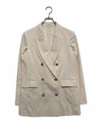 PLSTプラステ）の古着「リネンブレンドダブルジャケット」｜ベージュ