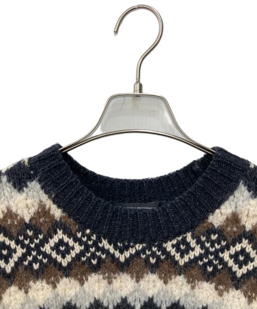 23区（ニジュウサンク）23区 (ニジュウサンク) ミックスマテリアルジャガードニット ブラック サイズ:Mの古着・服飾アイテム