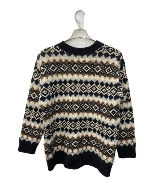 23区（ニジュウサンク）23区 (ニジュウサンク) ミックスマテリアルジャガードニット ブラック サイズ:Mの古着・服飾アイテム