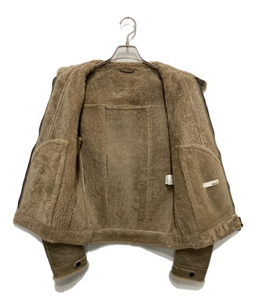 DACUTE（ダクテ）DACUTE (ダクテ) シープレザームートンシングルライダースジャケット ベージュ サイズ:46の古着・服飾アイテム