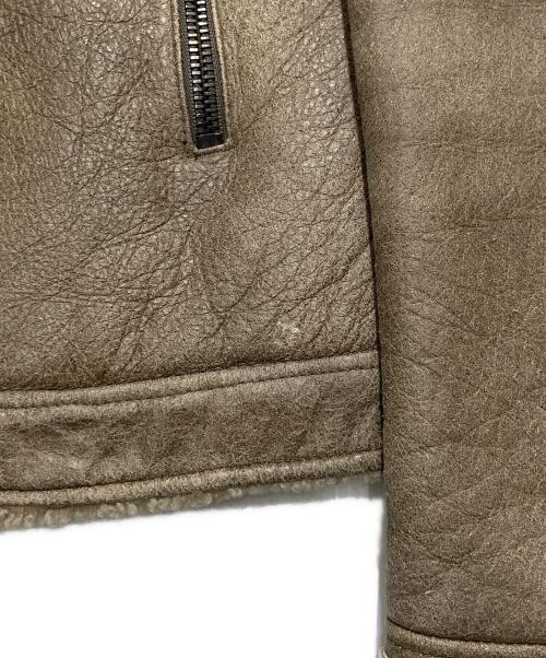 DACUTE（ダクテ）DACUTE (ダクテ) シープレザームートンシングルライダースジャケット ベージュ サイズ:46の古着・服飾アイテム