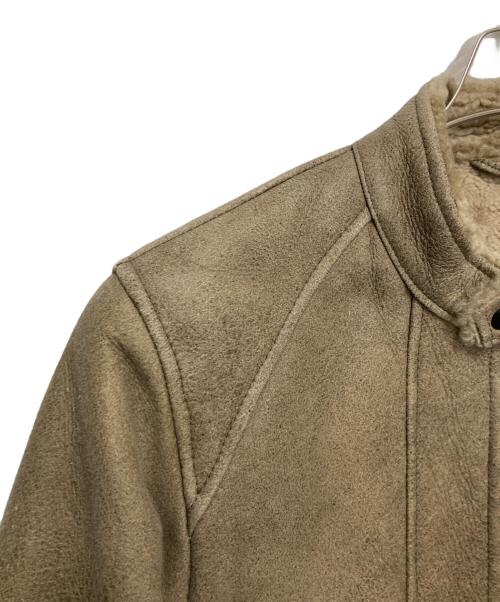 DACUTE（ダクテ）DACUTE (ダクテ) シープレザームートンシングルライダースジャケット ベージュ サイズ:46の古着・服飾アイテム