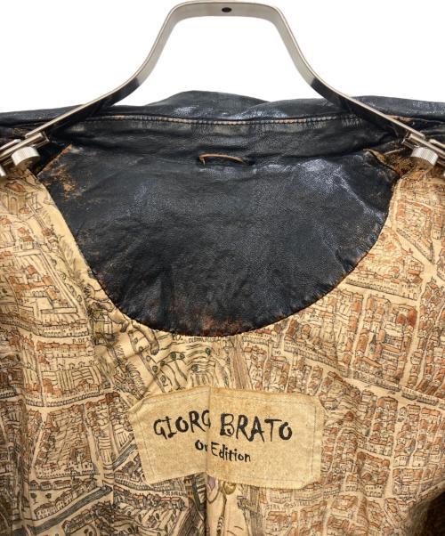 GIORGIO BRATO（ジョルジョブラッド）GIORGIO BRATO (ジョルジョブラッド) ラムレザージャケット ブラック サイズ:SIZE 48の古着・服飾アイテム