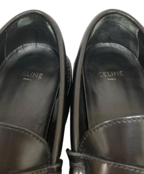 CELINE（セリーヌ）CELINE (セリーヌ) トリオンフ チェーン マーガレットローファー ブラック サイズ:37の古着・服飾アイテム