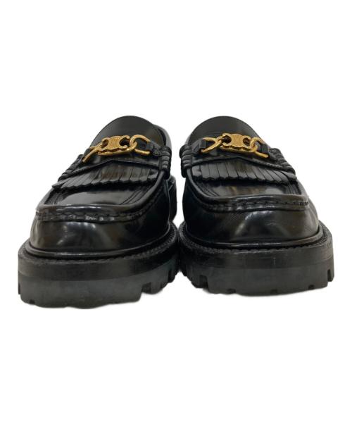 CELINE（セリーヌ）CELINE (セリーヌ) トリオンフ チェーン マーガレットローファー ブラック サイズ:37の古着・服飾アイテム