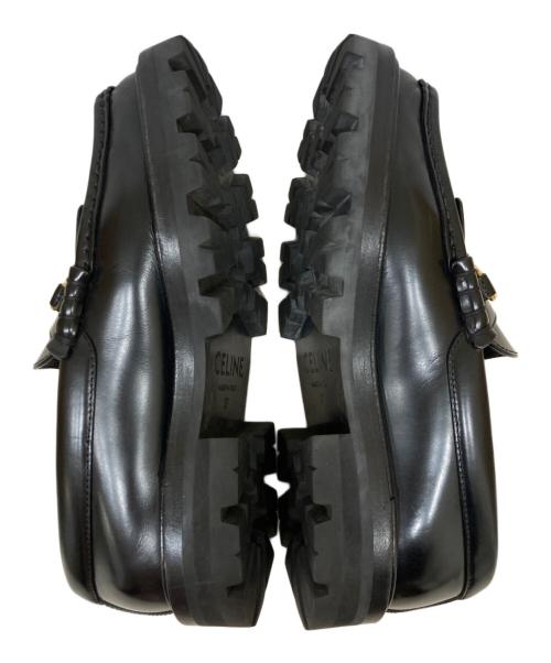 CELINE（セリーヌ）CELINE (セリーヌ) トリオンフ チェーン マーガレットローファー ブラック サイズ:37の古着・服飾アイテム