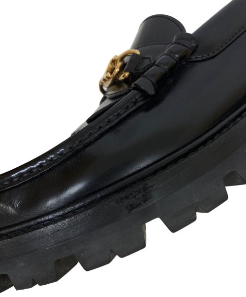 CELINE（セリーヌ）CELINE (セリーヌ) トリオンフ チェーン マーガレットローファー ブラック サイズ:37の古着・服飾アイテム