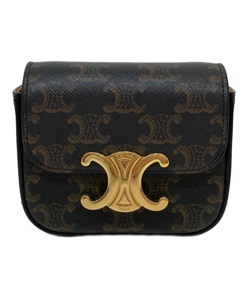CELINE（セリーヌ）CELINE (セリーヌ) MINI TRIOMPHE ショルダーバッグ ブラウンの古着・服飾アイテム