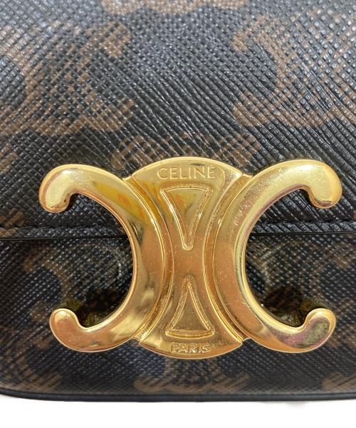 CELINE（セリーヌ）CELINE (セリーヌ) MINI TRIOMPHE ショルダーバッグ ブラウンの古着・服飾アイテム