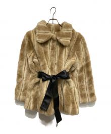 epine（エピヌ）の古着「parisienne ribbon 2way fur coat」｜ベージュ