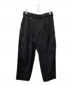 SOPHNET.ソフネット）の古着「WIDE BELTED BAGGY TUCK TAPERED PANTS」｜ブラック