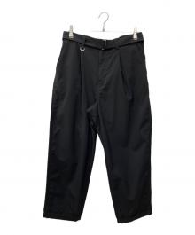 SOPHNET.（ソフネット）の古着「WIDE BELTED BAGGY TUCK TAPERED PANTS」｜ブラック