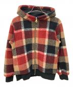 BLUE LABEL CRESTBRIDGEブルーレーベルクレストブリッジ）の古着「チェックフリースジャケット」｜レッド
