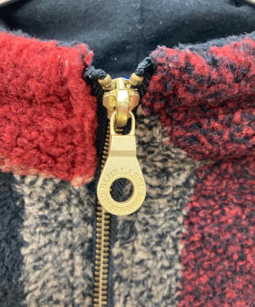 BLUE LABEL CRESTBRIDGE（ブルーレーベルクレストブリッジ）BLUE LABEL CRESTBRIDGE (ブルーレーベルクレストブリッジ) チェックフリースジャケット レッド サイズ:38の古着・服飾アイテム