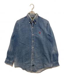 POLO COUNTRY（ポロカントリー）の古着「ボタンダウンデニムシャツ」｜ブルー