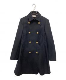 RED VALENTINO（レッドヴァレンティノ）の古着「カットワークダブルウールコート」｜ネイビー