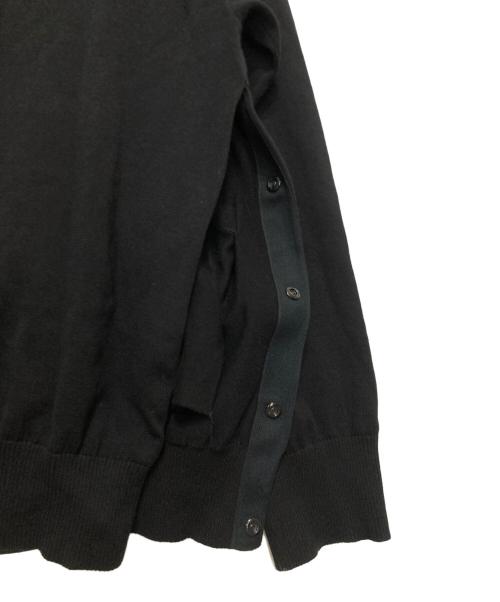 sacai（サカイ）sacai (サカイ) アシンメトリー ボタンアップ カーディガン ブラック サイズ:3の古着・服飾アイテム